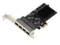 KALEA-INFORMATIQUE Carte contrôleur réseau PCIe 4 Ports LAN RJ45 Gigabit Ethernet 10 100 1000 Mbps avec Quadruple Chipset Realtek RTL8111H