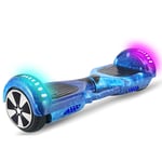 QINGMM Hoverboard,Smart 7'' Two-Wheel Self Balancing Car,with LED Light Flash And Bluetooth Speaker Electric Scooters,for Kids Adult,Blue