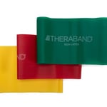 THERABAND Resistance Bands Set, Resistance Bands for Exercise, Physical Therapy, Work-Outs/Gym, Strength Train at Home, Yellow, Red & Green, Light