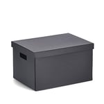 Zeller Boîte de rangement en carton recyclé (env. 25 x 35 x 20 cm, noir)