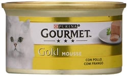 Purina Gourmet Gold Mousse Nourriture Humide pour Chat au Poulet 24 boîtes de 85 g