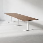 Konferensbord Modul, Storlek 360 cm, Färg Valnöt, Ben Vit