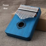 17 Key Thumb Piano Finger Kalimba Flower-blue