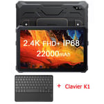 Tablette Incassable Blackview Active 8 Pro 10.36 2.4K FHD+ 16Go+256Go 22000mAh(33W) G99 48MP+16MP Android 13 Noir Avec Clavier K1