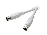 Speaka Professional Antennas Connection Cable [1X Antenna Connector 75 Ω - 1X Antenna Bushing 75 Ω ] 7.50 M 90 Db Med Ferritkärna Vit