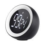 Kitchen Timer, Welltop Digital Cooking Timer with Twist Operation, Count up or Countdown Clock, Large LCD Screen Loud Alarm Timers for Cooking, Shower, Homework, Fitness, Bathroom, Kids (Black)