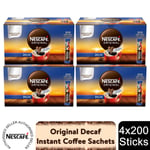 Nescafe Original Decaffeinated Stick Packs, 4 Pack (800 Sachets) 