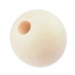 Vaessen Creative 11006-007 Perles en bois non traité, ø 25 mm, 100 pièces, perles rondes pour la fabrication de décorations artisanales, de bijoux, d'artisanat, en bois, 25 pièces