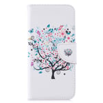 for Samsung Galaxy A52s 5G/A52 5G/A52 4G Case, Shockproof Flip PU Leather Notebook Wallet Phone Cases with Magnetic Closure Stand Card Holder Folio TPU Bumper Protective Cover - Tree Flowers
