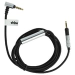 vhbw Câble audio AUX compatible avec Bose QC35, QC35 II, QC25 casque - Avec prise jack 3,5 mm, 150 cm, noir / argenté