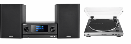 Kenwood WiFi Microstereo med Skivspelare Svart stereo med silver/svart skivspelare