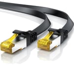 2m Cable réseau Cat 7 Plat, Cable Ethernet 2 mètres, Gigabit réseau Local LAN 10 Gbps, Cables de Connexion Patch,[S529]