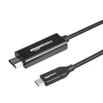 Amazon Basics Câble adaptateur USB-C (source) vers HDMI (écran), compatible avec Thunderbolt 3, 4K à 30 Hz, 1.83 m, noir