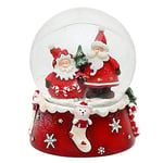 Dekohelden24 - Boule à Neige - Duo Père Noël - Rouge et Blanc - Dimensions de la Boule : Environ 8,5 x 7 cm/6,5 cm (Hauteur x Largeur/diamètre) - 501065-WM