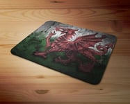 Wales Welsh Grunge Flag soft 5mm Rubber PC Mouse Pad Mat - For Gaming Home or Office
