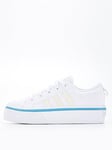 adidas Originals Younger Girls Nizza Platform Trainers - White, White, Size 11 Younger
