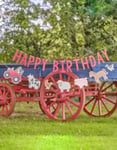 Happy Birthday - Födelsedagsbanner med Traktor och Gårdsdjur 2 m - Farm Friends