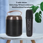(Black)Mini Karaoke Machine Set Portable Portable BT Karaoke Speaker With 2