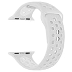 EWENYS Replacement Strap, Compatible with Apple Watch Series 7 45mm, SE Series 6 Series 5 Series 4 44mm, Series 3 Series 2 Series 1 42mm. Silicone Nike Sport Editon(Slive-white)