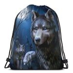 N / A Carrysack,Training Gymsack,Shoulder Bags,Cinch Sack,Gym Drawstring Bags,Cool Wolf White Athletic Pull String Bag For Traveling School Shopping Yoga