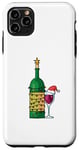 Coque pour iPhone 11 Pro Max Bouteille de vin pour Noël Verres à vin guirlande lumineuse