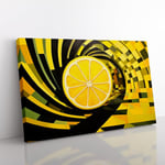 Sliced Lemon Art Deco Canvas Print for Living Room Bedroom Home Office Décor, Wall Art Picture Ready to Hang, 76x50 cm (30x20 Inch)