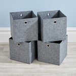 Cube Pack of Four Canvas Fabric 27cm Storage Insert Boxes