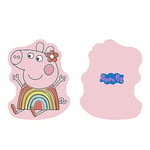 Character World Official Peppa Pig Shaped Cushion, Super Soft Reversible 2 Sided, Playful Peppa Design Pink Pillow, Perfect for the Bedroom or on the Sofa