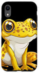 Coque pour iPhone XR mignon anime jaune arbre grenouille assis souriant art animal #2