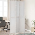 Room Divider 3 Panels White Solid Wood Paulownia vidaXL