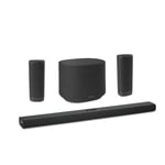 Harman Kardon Citation 1100 Premium 5.1 Dolby Atmos Soundbar Bundle with 10 Citation Sub & Surround Speakers - Black - WiFi Enabled with AirPlay + Spotify Connect + Chromecast built-in + Bluetooth - Wall brackets included - NZ wool finish