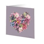 Cards by Jojo Flower heart kort med kuvert 15x15 cm