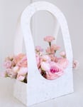 Vit Blomsterlåda Med Flott Dekorativt Mönster