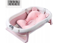 Primabobo hopfällbart badkar med elektronisk termometer och baddyna, rosa