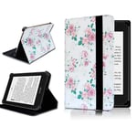 FINDING CASE Fit All-new Kindle Paperwhite Leather Cover(7th Generation,2015 Releases)-PU Leather Smart Shell Cover Case for Amazon Kindle Paperwhite 2015 E-reader (Retro Pink Flower)