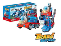 TRANSFORMER ROBOT THOMAS ENGINE TRAIN BUMP N GO LED LIGHTS SOUND KID XMAS TOYS