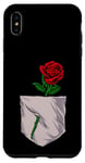 Coque pour iPhone XS Max Rose rouge dans votre poche avant - Cadeau pour femme et fille