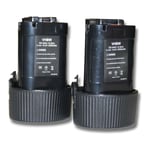Lot 2 batteries Li-Ion vhbw 2000mAh (10.8V) pour outils DF030D, DF030DWE, DF030DWX, DF330, DF330D comme Makita 194550-6, 194551-4, BL1013, BL1014.
