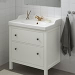 IKEA IKEA HEMNES / RUTSJÖN kommod m lådor/tvättställ/kran, vit, 82x49x95 cm, cm 82x49x95 cm