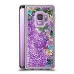 Head Case Designs Official Monika Strigel Succulent My Garden Purple Clear Hybrid Liquid Glitter Compatible for Samsung Galaxy S9