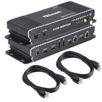 TESmart 2 Ports HDMI KVM Switch 4K@60Hz 4:4:4 Ultra HD| 2x1 KVM Switcher 2 in 1 Out avec câbles KVM 2x1,5 m Prend en Charge Les périphériques USB 2.0 Contrôle jusqu'à 2 Ordinateurs/serveurs/DVR-Noir