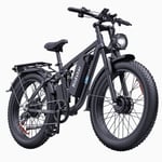 Elcykel för mountainbike RIDSTAR E26 Pro, 2000W dubbelmotor, 26" feta däck