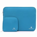 Laptop Sleeve Case with Small Accessory Bag – Apple MacBook Pro, Air, Microsoft Surface, Chromebook and Notebook Computer Compatible – Highly Water Repellent Soft Plush Inner Protector Cover (Teal)