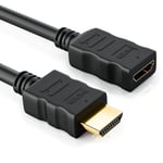 1m HDMI Extension Cable Male to Female Lead v1.4 3D Short Extender Adapter HD TV