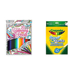 Colour Therapy Colouring Pencil & Crayola SuperTips Washable Felt Tip Colouring Pens, Pack of 12