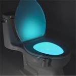 Led Toilet Bathroom Night Light Human Motion Activated Seat Sens White One Size