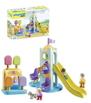 PLAYMOBIL 71326 Aire de Jeux avec Toboggan géant 1.2.3 - avec Cinq Personnages, Un Toboggan et des Accessoires - Mes Premiers Playmobil - Apprendre en s'amusant - pour Les Tout-Petits 18-36 Mois