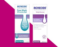 Acnecide Face Wash Gel 5% 50g & Daily Moisturiser SPF30 50ml -Treatment of acne