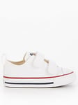 Converse Infant Unisex Easy-On Velcro Canvas Ox Trainers - White, White/Red/Blue, Size 10
