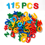115 Pieces Magnetic Learning Letters and Numbers Fridge Magnets Preschool ABC Words Set Learning Spelling Counting Alphabet Magnets Educational Toy Gift for Kids Christmas